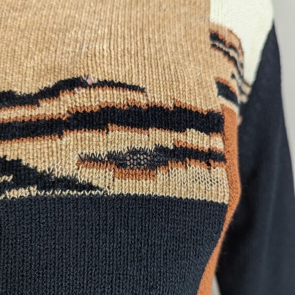 Vintage polo sweater with animal print. Alfred dinner sweater tiger print sz s - Picture 4 of 9